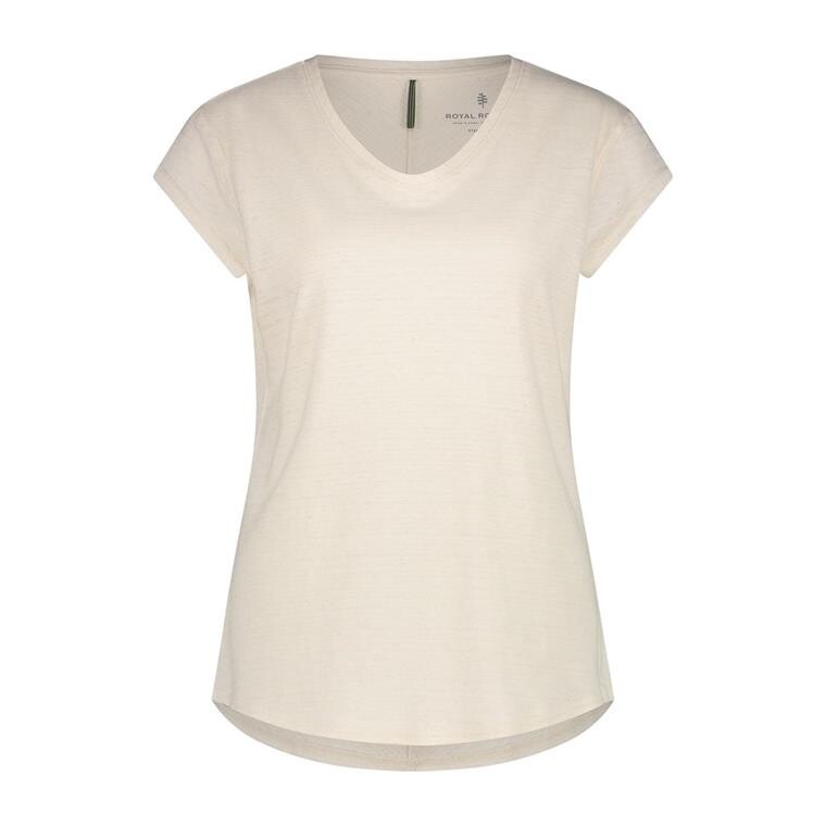 Royal Robbins Womens Vacationer V-neck S/S (Hvid (UNDYED) Small)