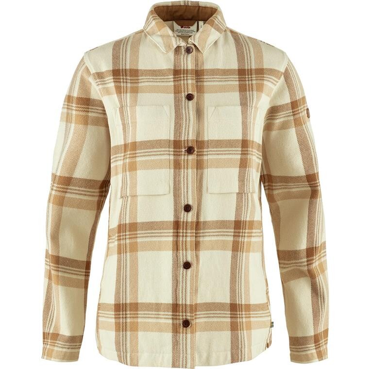 Fjällräven Womens Singi Flannel Overshirt (Hvid (CHALK WHITE-DUNE BEIGE/113-196) XX-small)