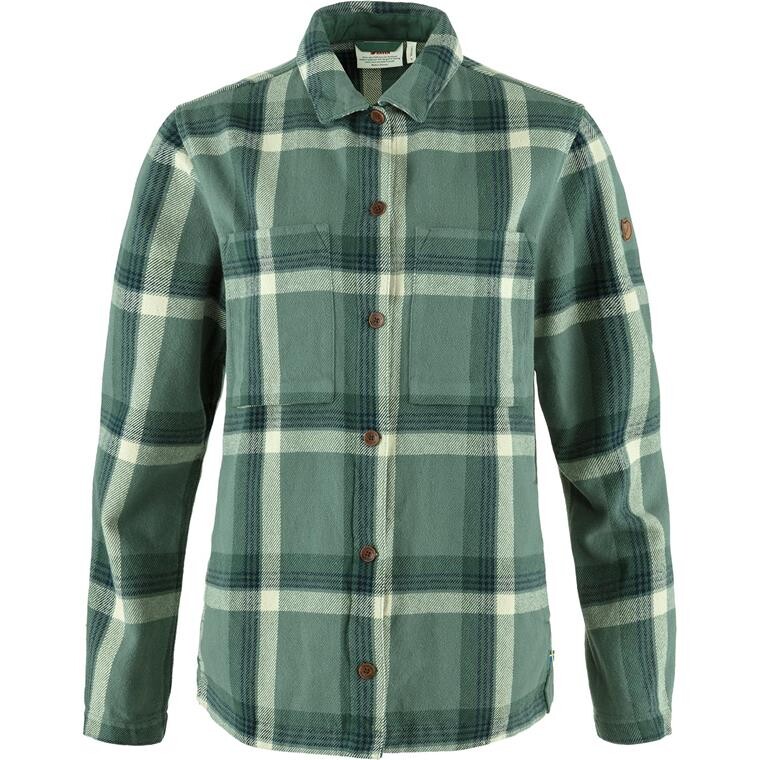 Fjällräven Womens Singi Flannel Overshirt (Grøn (PATINA GRN-DEEP PATINA/614-679) XX-small)