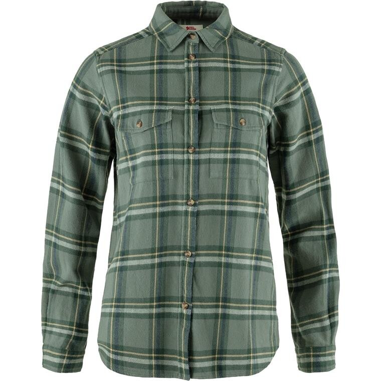 Fjällräven Womens Övik Heavy Flannel Shirt (Grøn (PATINA GRN-DEEP PATINA/614-679) XX-small)