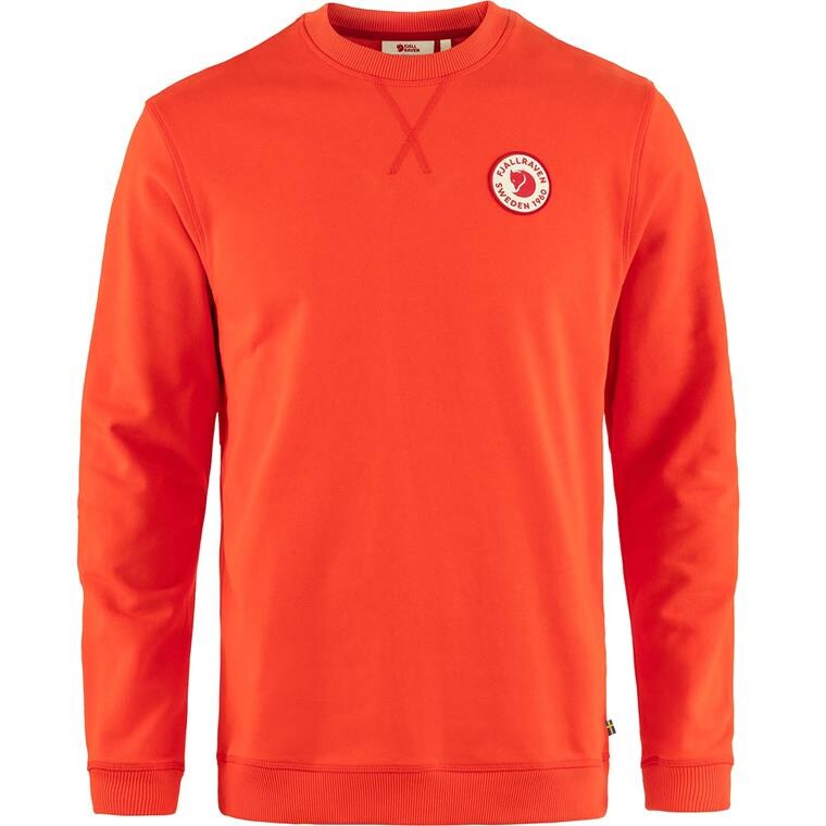 Fjällräven Mens 1960 Logo Badge Sweater (Orange (FLAME ORANGE/214) Small)