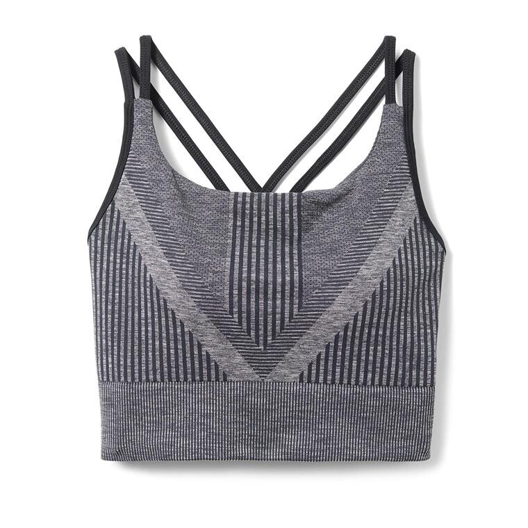 Smartwool Womens Intraknit Strappy Bra (Sort (BLACK HEATHER) Small)