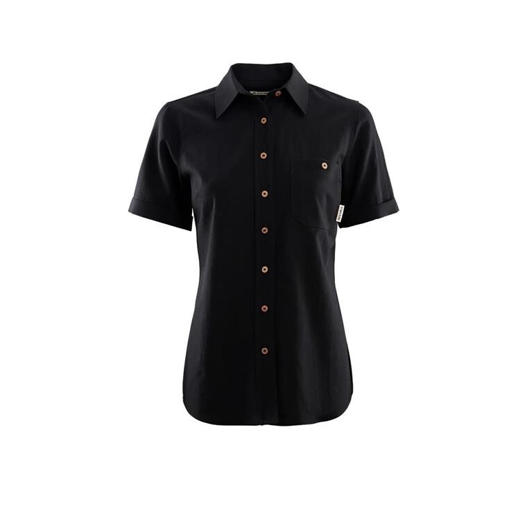 Aclima Womens LeisureWool Short Shirt (Sort (JET BLACK) X-small)