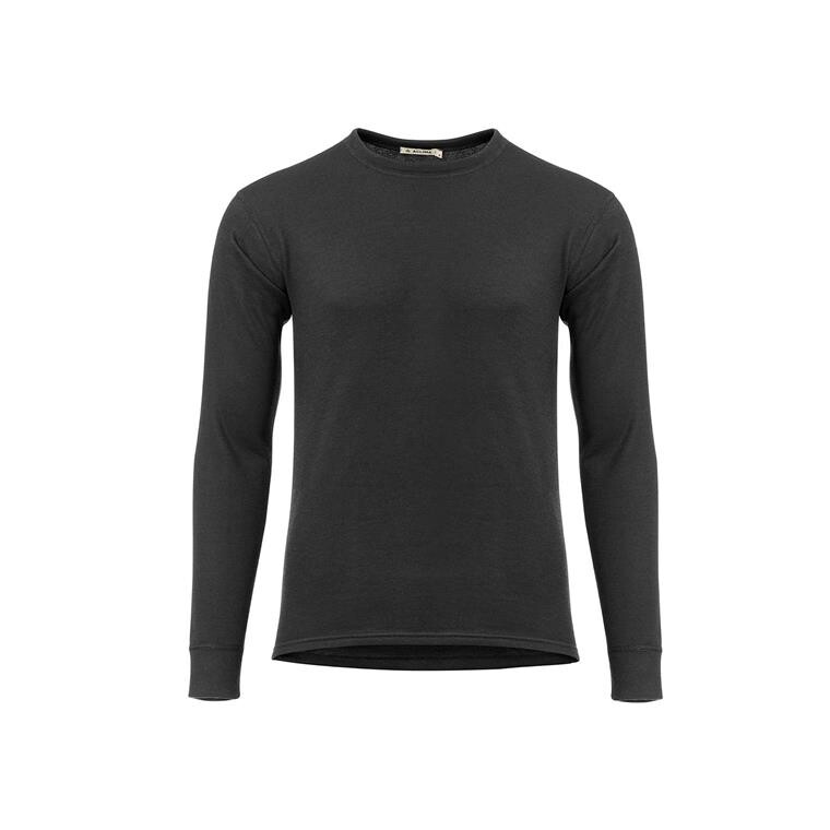 Aclima Mens WoolTerry Crew Neck (Sort (JET BLACK) Small)