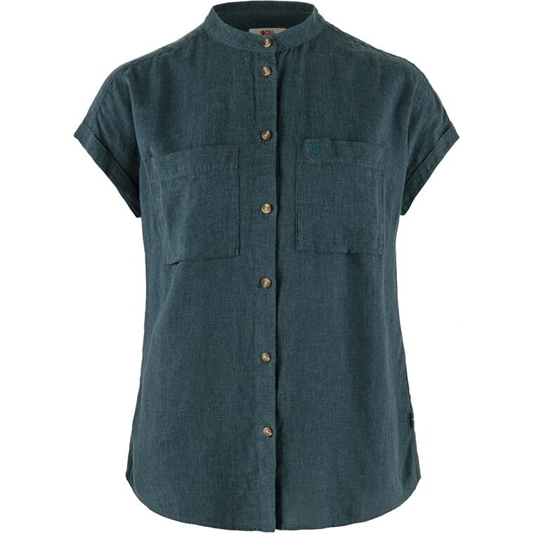 Fjällräven Womens Övik Hemp Shirt S/S (Blå (MOUNTAIN BLUE/570) X-small)