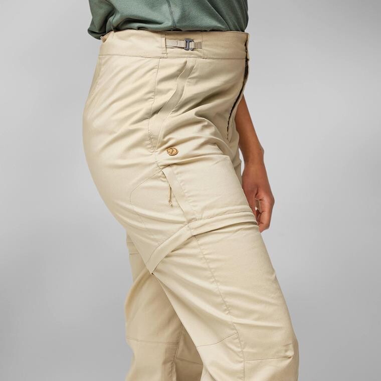 Fjällräven Womens Abisko Hike Zip-off Trousers (Hvid (FOSSIL/118) 34)