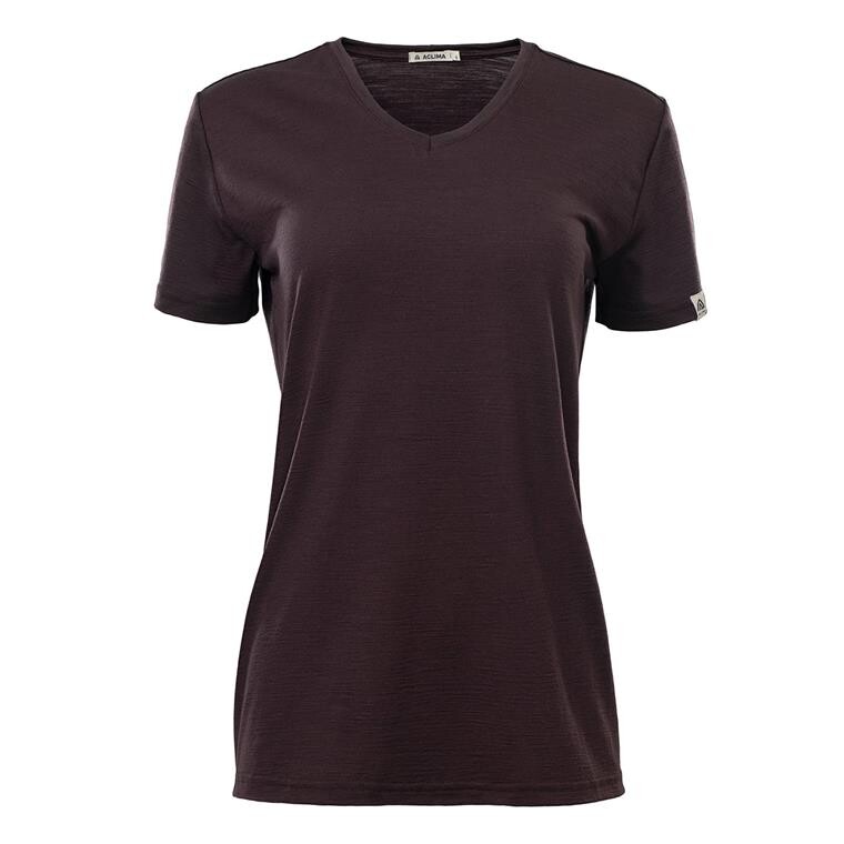 Aclima Womens LightWool 180 Loose Fit Tee (Lilla (CHOCOLATE PLUM) X-large)