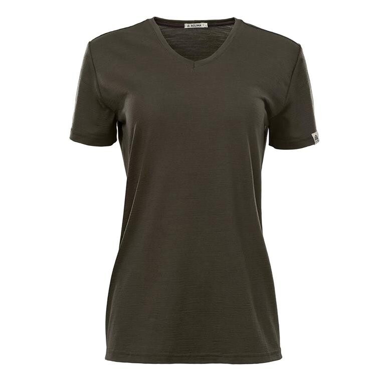 Aclima Womens LightWool 180 Loose Fit Tee (Grøn (TARMAC) Medium)