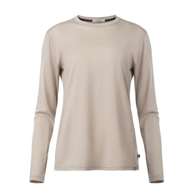 Aclima Womens LightWool 180 Crewneck (Beige (SIMPLY TAUPE) Small)