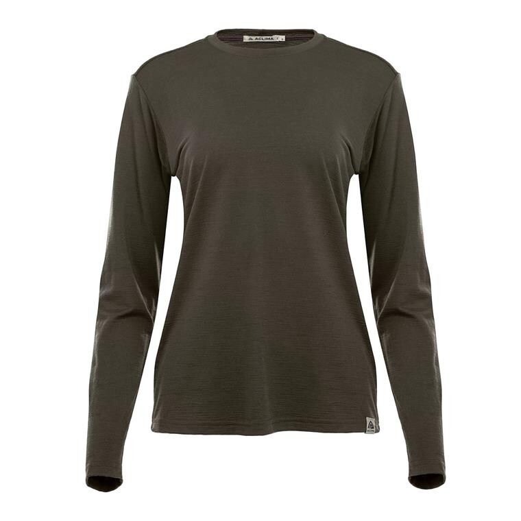 Aclima Womens LightWool 180 Crewneck (Grøn (TARMAC) Small)