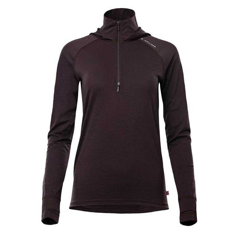 Aclima Womens LightWool 180 Hoodie (Lilla (CHOCOLATE PLUM) X-small)