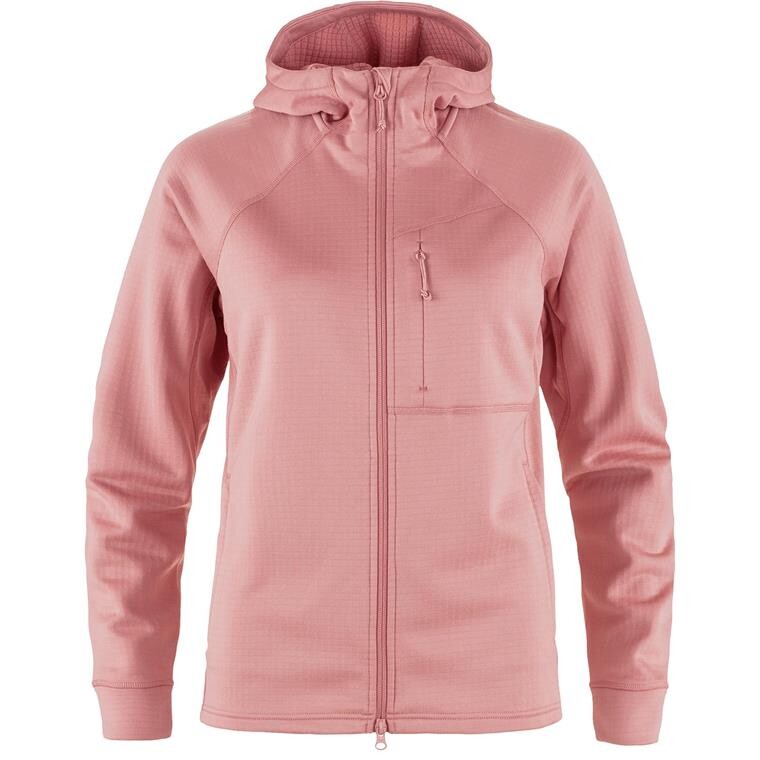 Fjällräven Womens Abisko Grid Fleece Hoodie (Lyserød (DUSTY ROSE/300) XX-small)