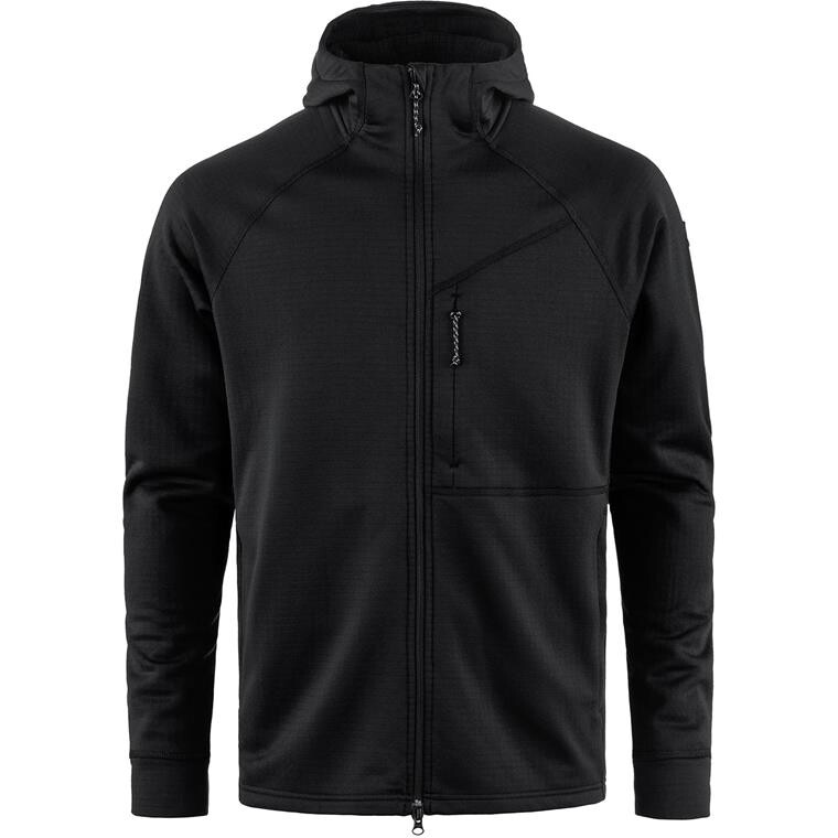 Fjällräven Mens Abisko Grid Fleece Hoodie (Sort (BLACK/550) Small)