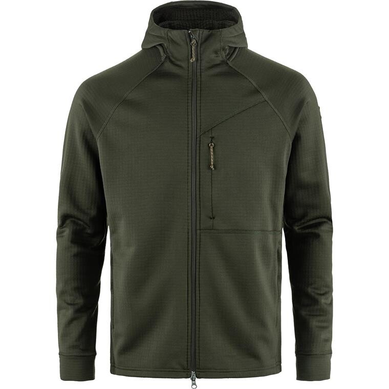 Fjällräven Mens Abisko Grid Fleece Hoodie (Grøn (DEEP FOREST/662) Small)