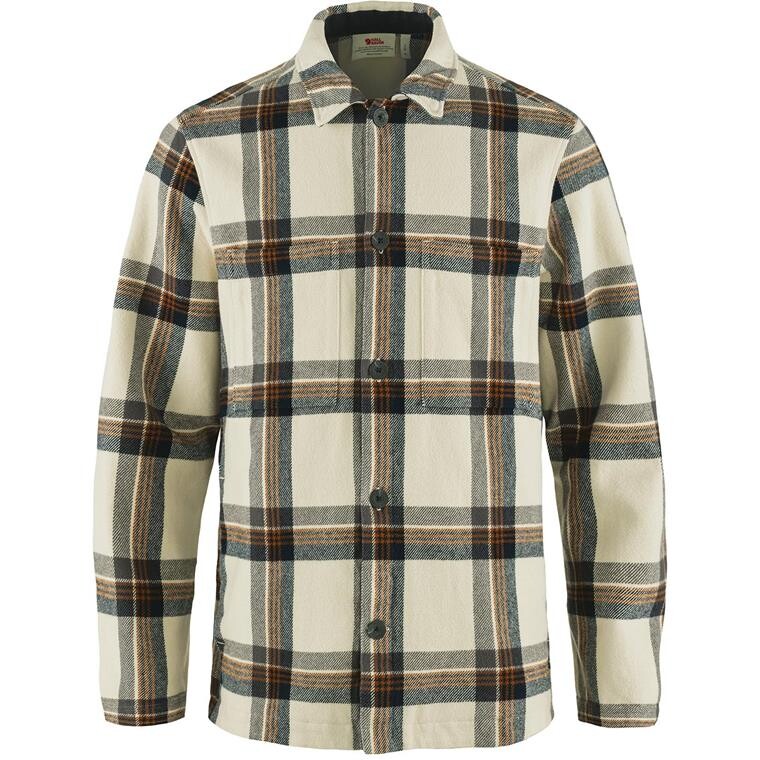 Fjällräven Mens Singi Flannel Overshirt (Hvid (CHALK WHITE-DARK NAVY/113-555) Small)