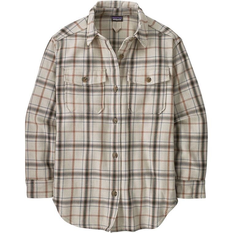 Patagonia Womens Fjord Loft Overshirt Jacket (Beige (TREE TOP: PUMICE) Small)
