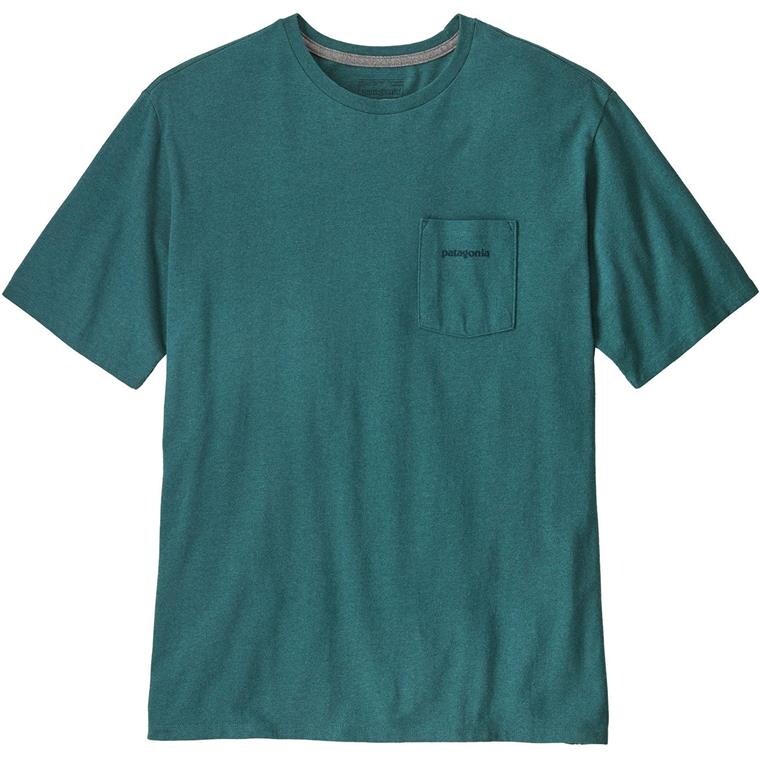 Patagonia Mens Boardshort Logo Pocket Responsibili-Tee (Blå (WETLAND BLUE) Small)