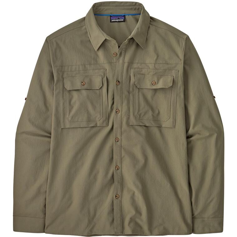 Patagonia Mens L/S Self Guided Sun Shirt (Grøn (RIVER ROCK GREEN) Small)