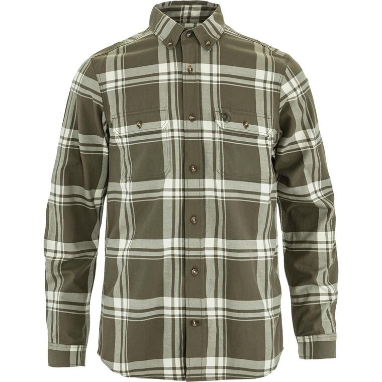Fjällräven Mens Övik Lite Flannel Shirt (Hvid (LAUREL GRN-CHALK WHITE/625-113) X-small)