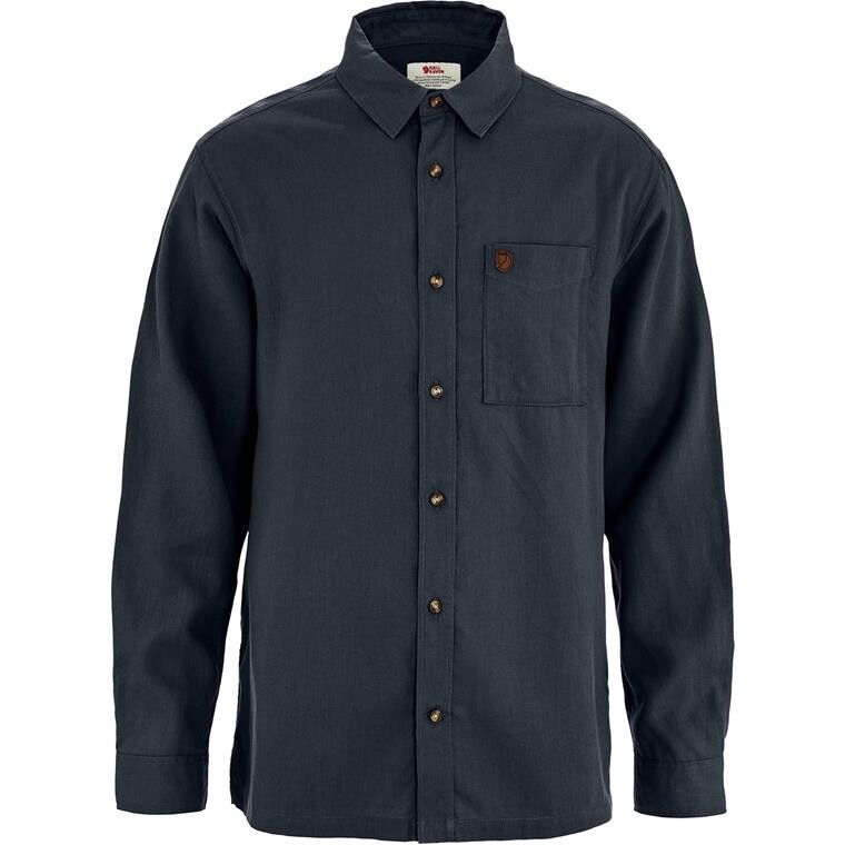 Fjällräven Mens Övik Relaxed Hemp Shirt L/S (Blå (DARK NAVY/555) X-small)