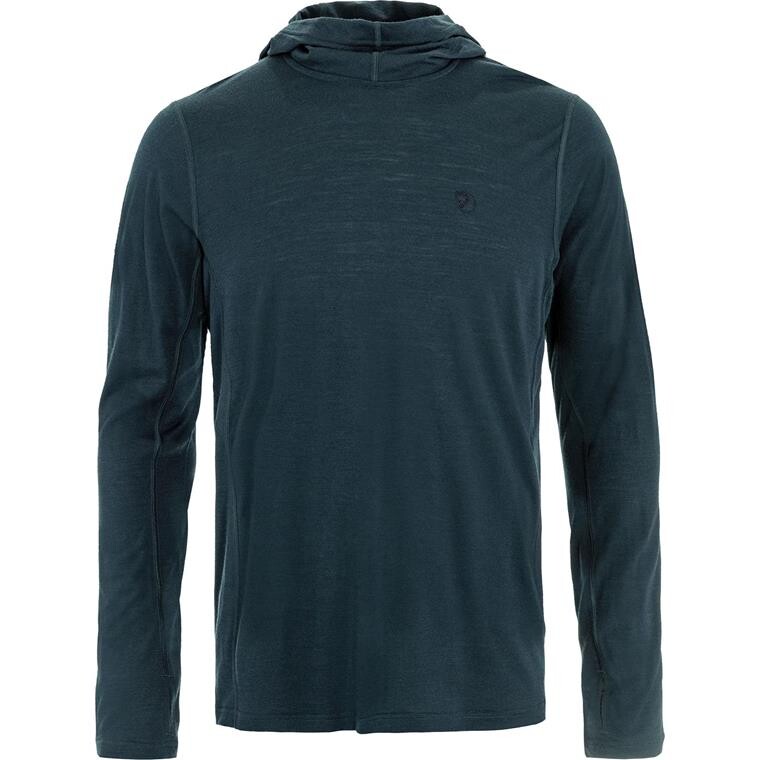 Fjällräven Mens Abisko Wool Sun-hoodie (Blå (DARK NAVY/555) X-small)