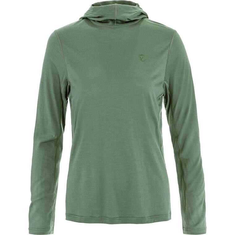 Fjällräven Womens Abisko Wool Sun-hoodie (Grøn (PATINA GREEN/614) XX-small)