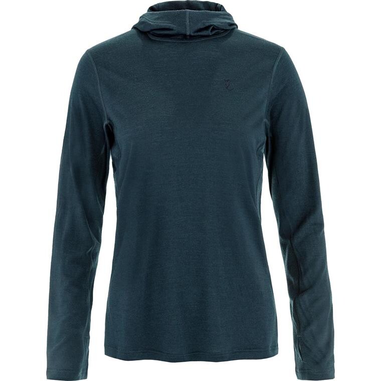 Fjällräven Womens Abisko Wool Sun-hoodie (Blå (DARK NAVY/555) XX-small)