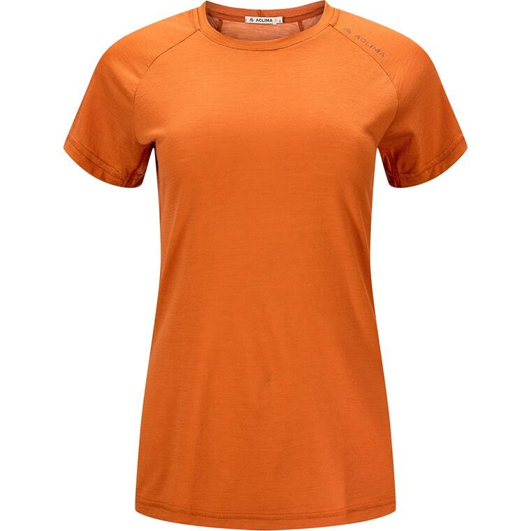 Aclima Womens LightWool 140 Trail Tee (Orange (APRICOT ORANGE) X-small)