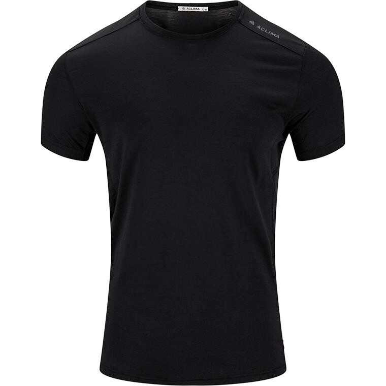Aclima Mens LightWool 140 Trail Tee (Sort (JET BLACK) Small)