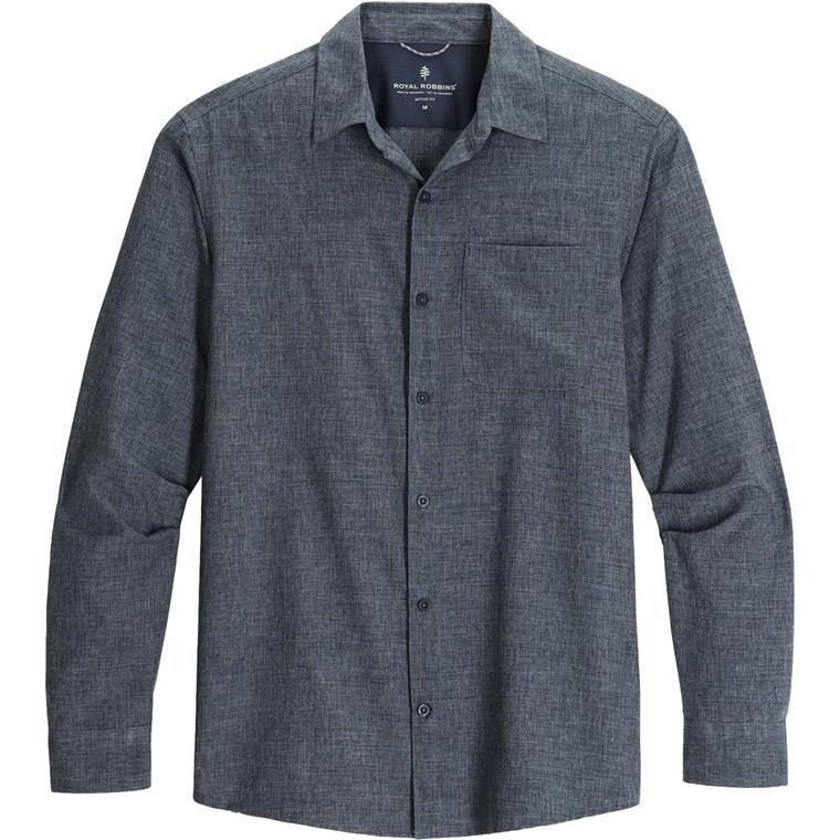 Royal Robbins Mens Amp Lite II L/S (Blå (DEEP BLUE HTR) XX-large)