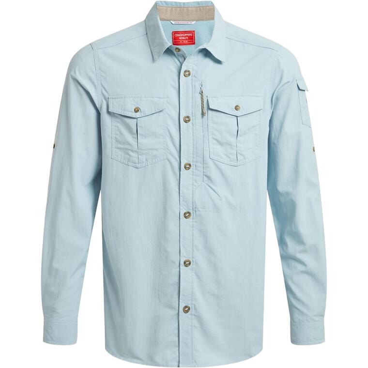 Craghoppers Mens Nosilife Adventure L/S Shirt III (Blå (NIAGARA BLUE) XXXXL)