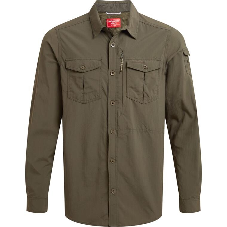 Craghoppers Mens Nosilife Adventure L/S Shirt III (Grøn (WOODLAND GREEN) XXXXL)