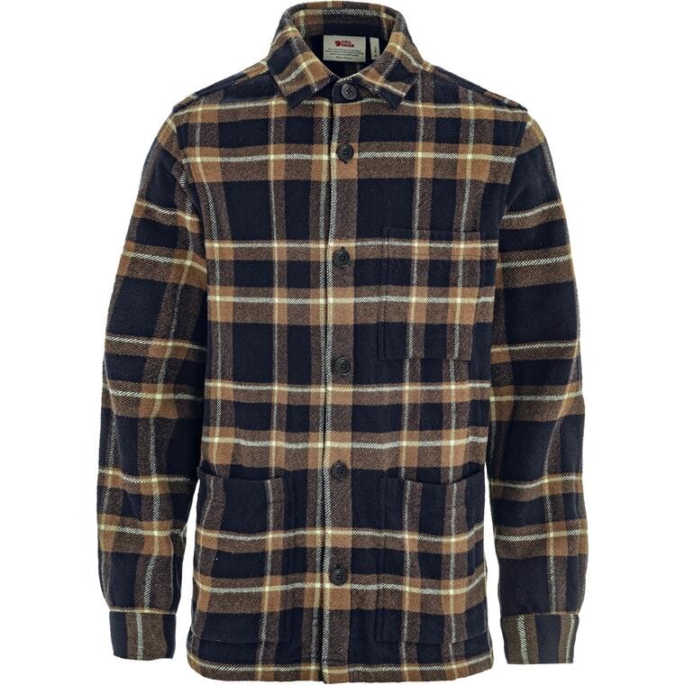 Fjällräven Mens Övik Wool Shirt (Blå (DARK NAVY-CHESTNUT/555-230) X-small)