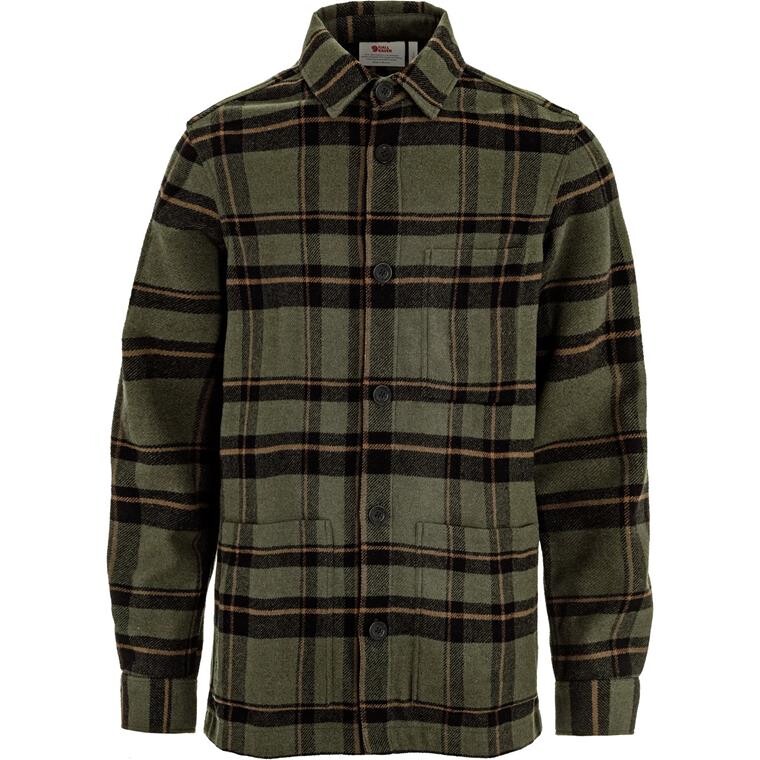 Fjällräven Mens Övik Wool Shirt (Grøn (DEEP FOREST-BLACK/662-550) Small)