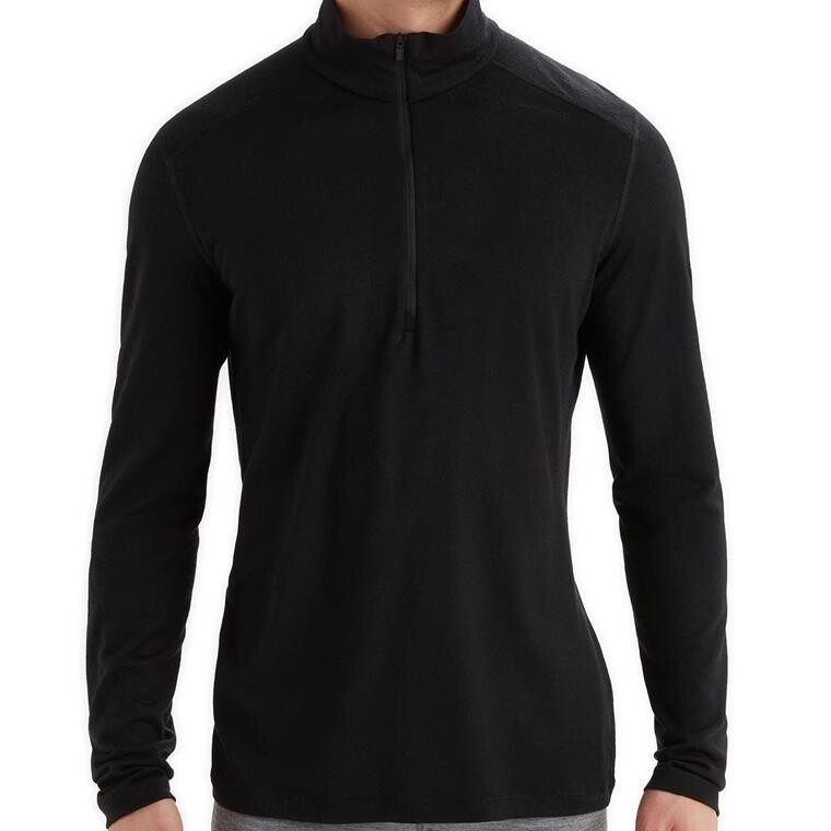 Icebreaker Mens Merino 200 Oasis L/S Half Zip (Sort (BLACK) Small)