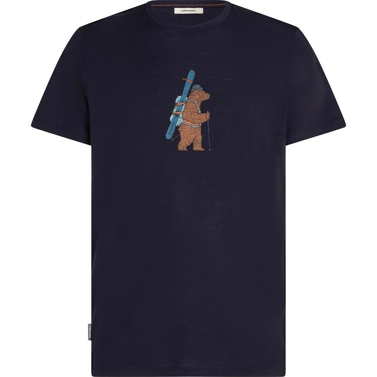 Icebreaker Mens Merino 150 Tech Lite S/S Tee Bear Tour (Blå (MIDNIGHT NAVY) Small)