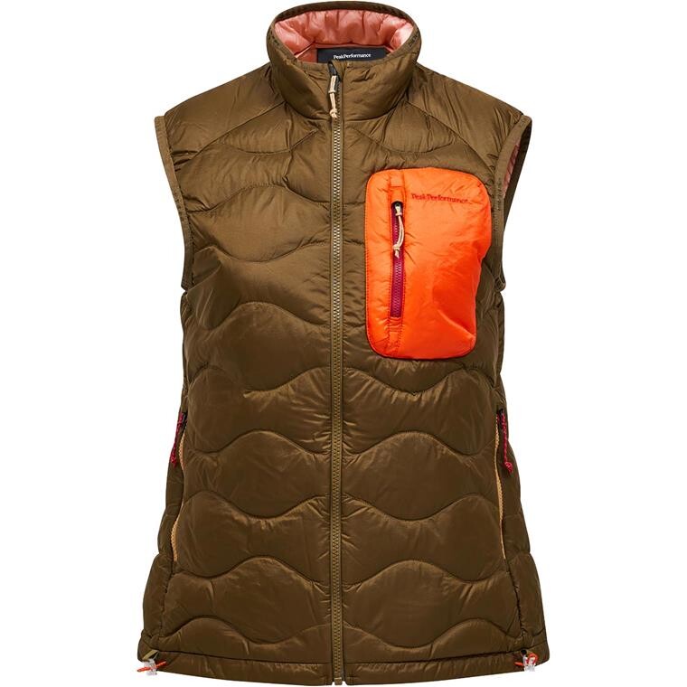 Peak Performance Womens Helium Utility Down Vest (Grøn (MEADOW MOSS/SOLAR BURST) Large)