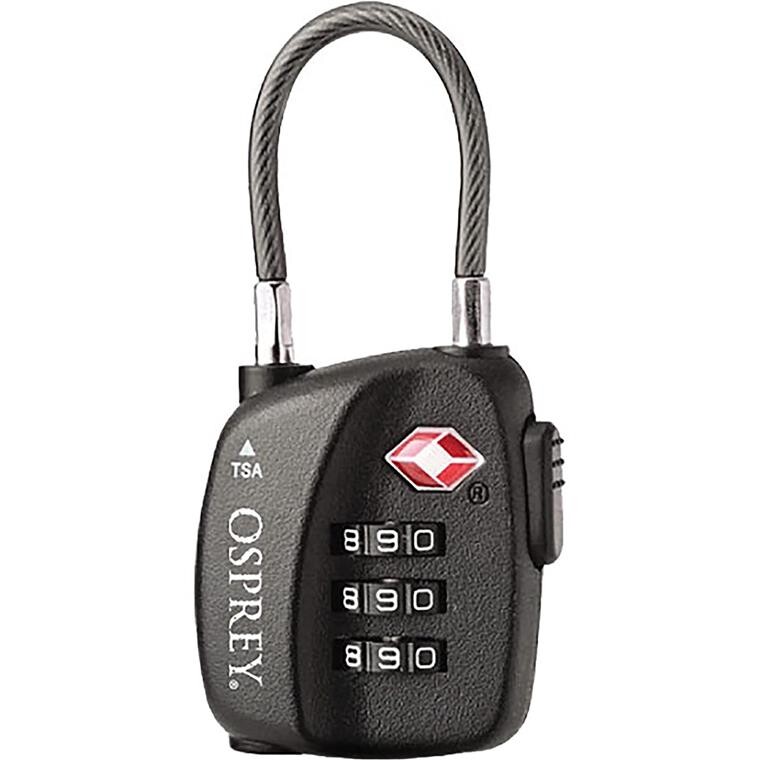 Osprey TSA 3 Dial Cable Lock (Sort (BLACK))
