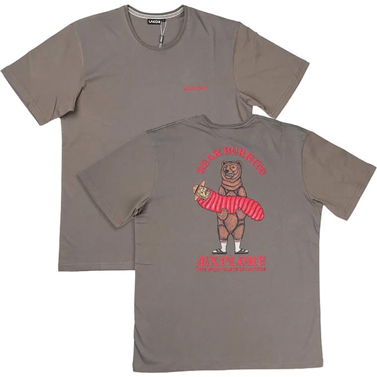 Lakor Mens Bear Burrito T-shirt (Brun (MOREL) Medium)