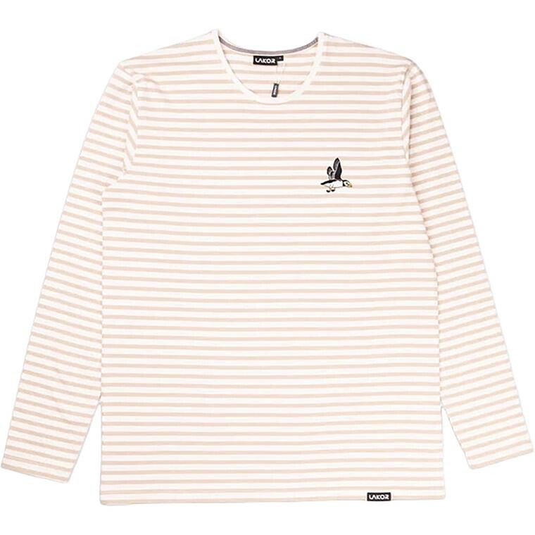 Lakor Mens Ahoy! Mini Flying Puffin L/S T-shirt (Hvid (WHITE PEPPER/STAR WHITE) Medium)
