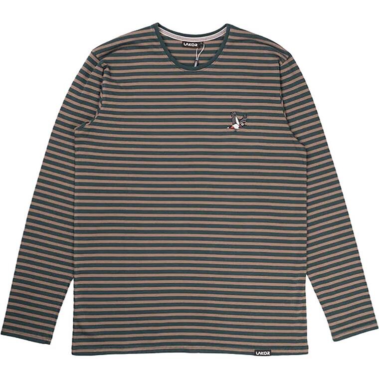 Lakor Mens Ahoy! Mini Flying Woodpecker L/S T-shirt (Grøn (MOREL/GREEN GABLES) Medium)