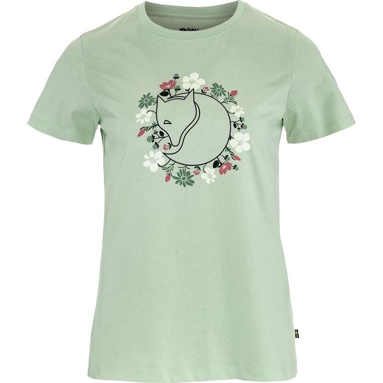 Fjällräven Womens Fjällblomster Fox T-shirt (Grøn (SOFT JADE/637) XX-small)