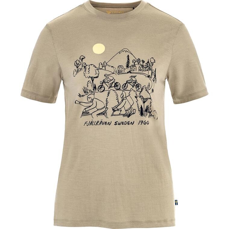 Fjällräven Womens Hoja Lugnt Wool T-shirt (Grå (FOSSIL/118) X-small)