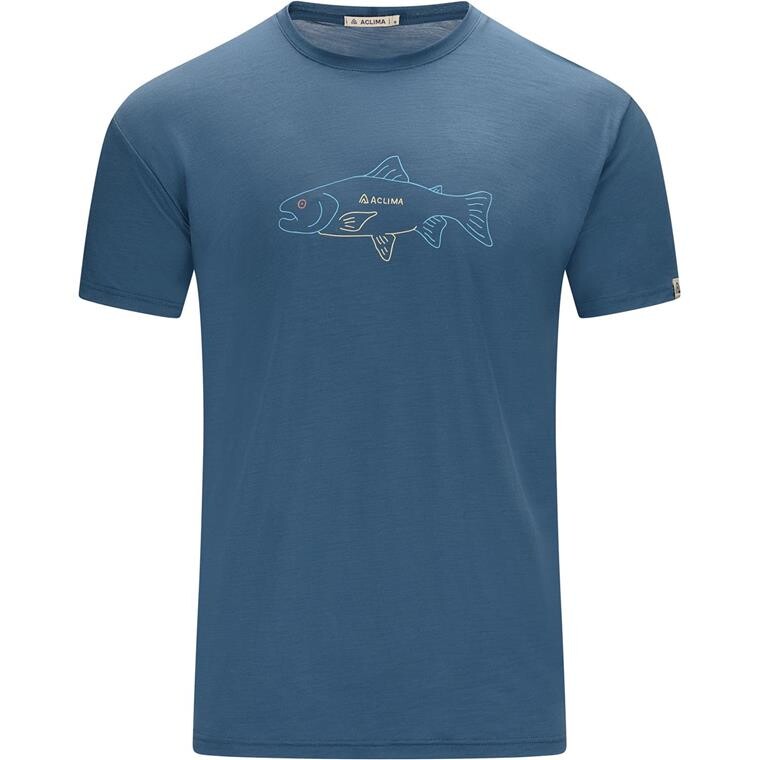 Aclima Mens LightWool 140 Tee Salmon (Blå (BLUE FUSION) X-small)