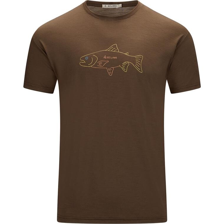 Aclima Mens LightWool 140 Tee Salmon (Brun (DARK EARTH) X-small)