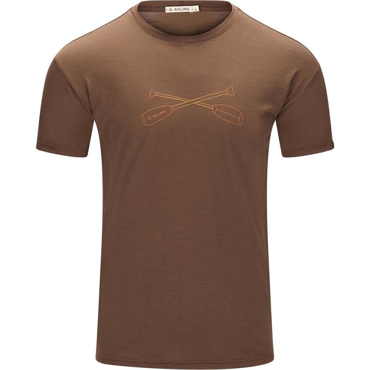 Aclima Mens LightWool 140 Tee Oars (Brun (DARK EARTH) X-small)