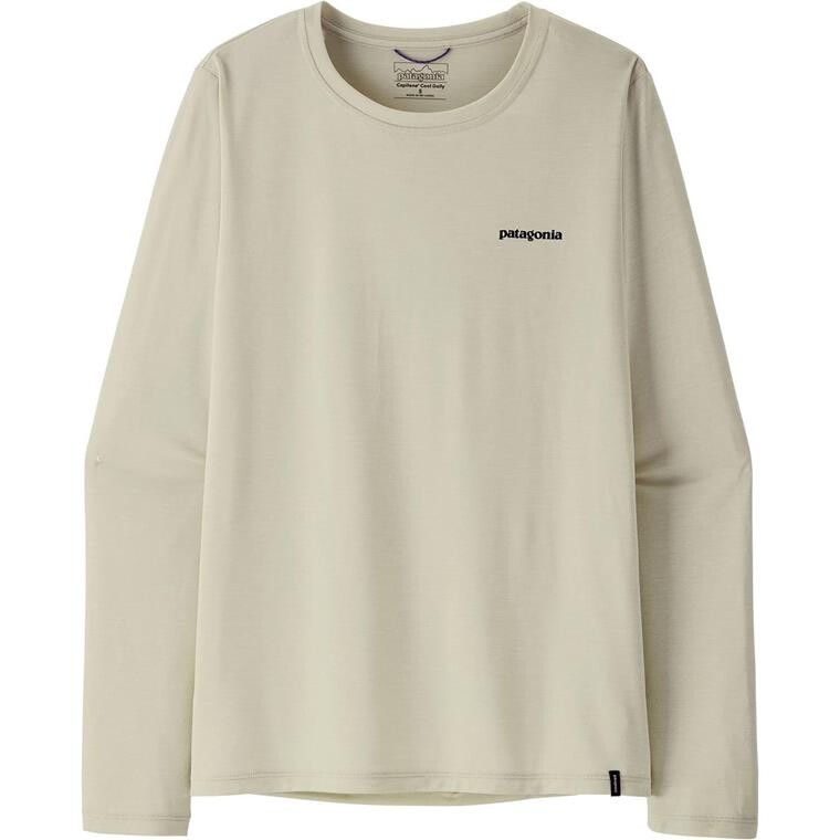Patagonia Womens L/S Cap Cool Daily Shirt Boardshort Logo (Grå (DYNO WHITE) Small)