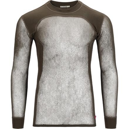Aclima Mens WoolNet Crew Neck Shirt  (Grøn (TARMAC) Small)