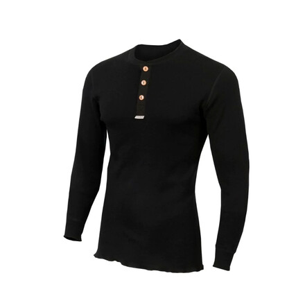 Aclima WarmWool Grandad Shirt Herre - Sort