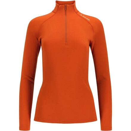 Aclima WarmWool Mock Neck Shirt Dame - Orange